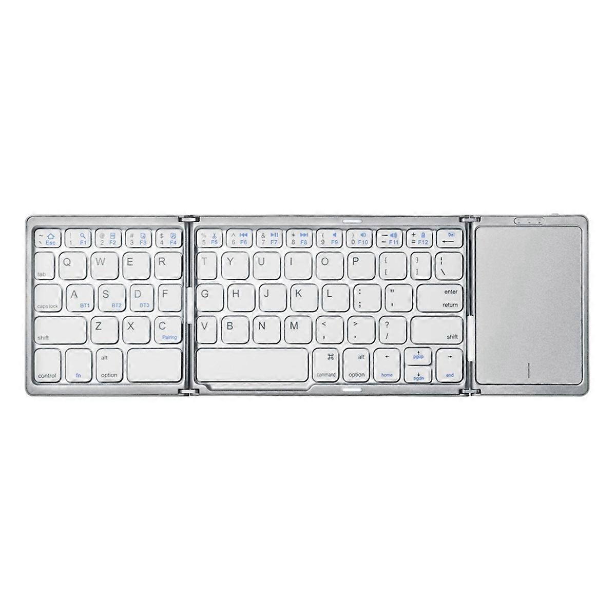 B089T Portable Folding Keyboard with Trackpad Rechargeable Mini Wireless Bluetooth Keyboard for IOS