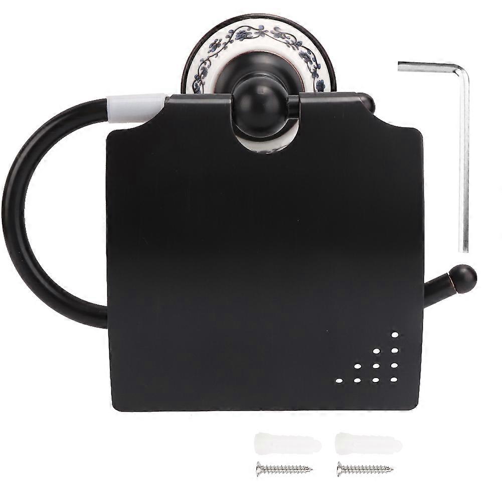 Toilet Paper Holder Copper Wall Mounted Tissue Rack with Shelf for Bathroom Storage and Organization