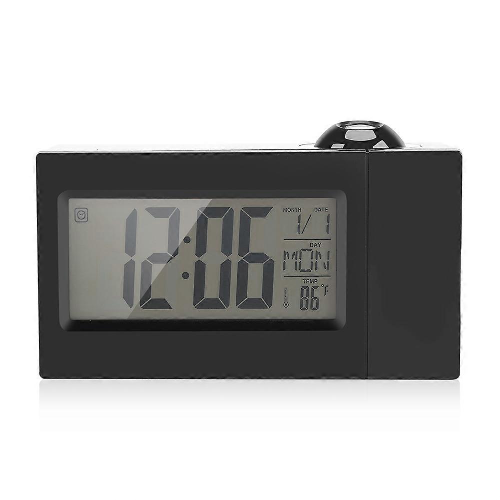 LCD Display Sound Control Ceiling Projection Clock Alarm with Snooze, Date, and Temperature Features