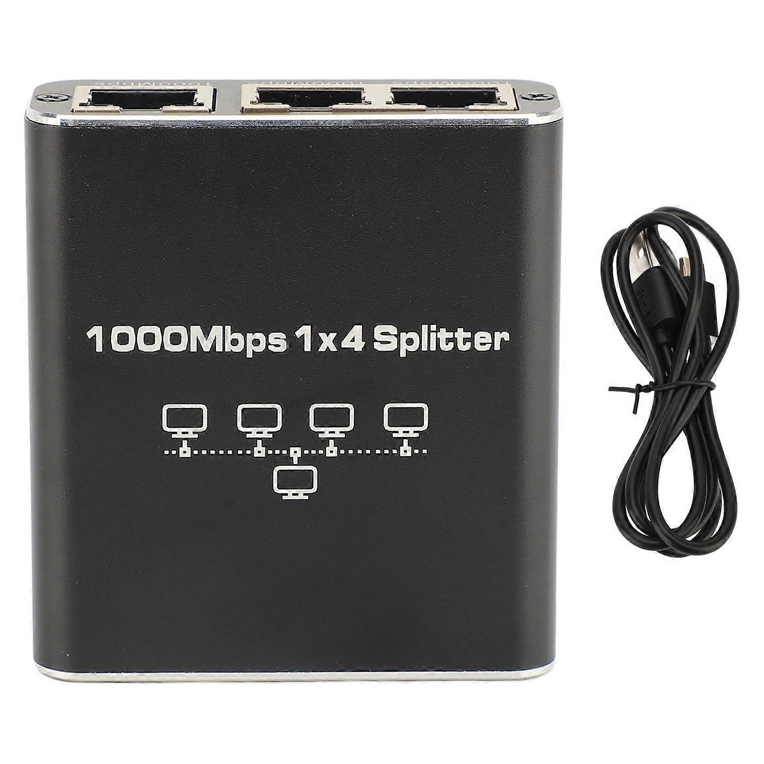 Ethernet Splitter 1 to 4 High Speed 1000Mbps RJ45 Gigabit Ethernet Splitter for Cat5 5e 6 7 8
