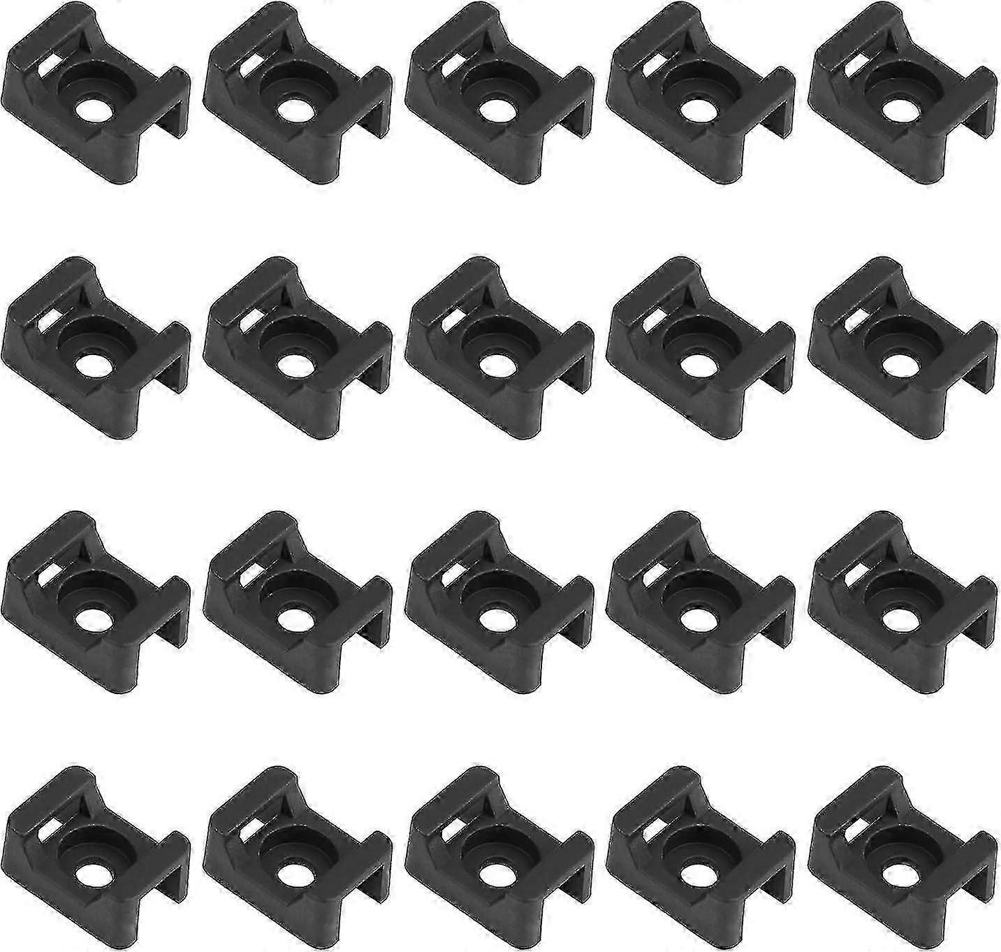 Fonepro 500pcs Black Cable Tie Holders, Cable Tie Base, 22.6mmx15.9mm
