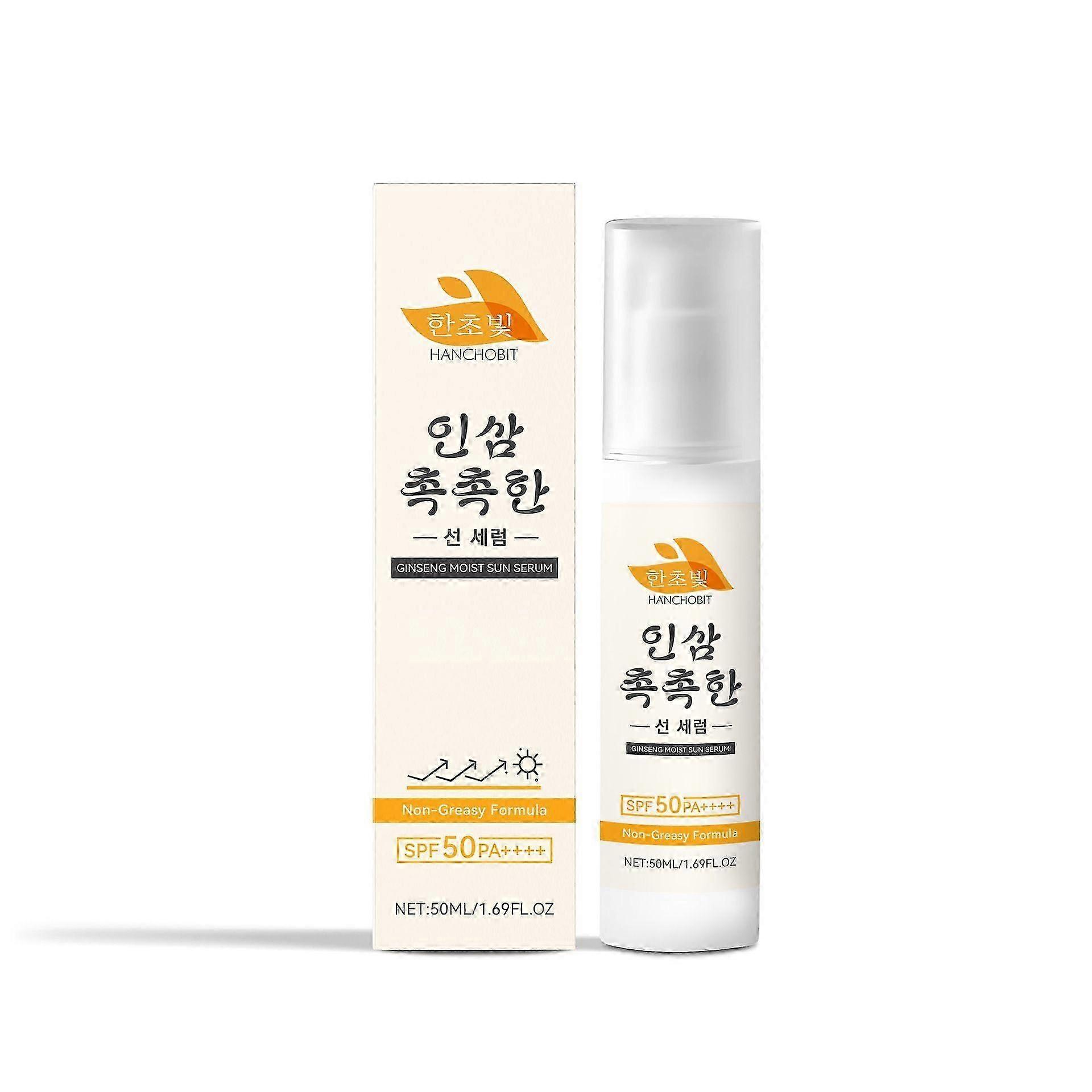 Ginseng Sun Serum Spf 50 Pa++++, Κορεάτικο Αντηλιακό Spf 50 Για Πρόσωπο Σώμα, Ενυδατικός Αδιάβροχος Αντιηλιακός Ορός, TUV Προστασία Αντιηλιακό, Κορεάτικη Περιποίηση Δέρματος