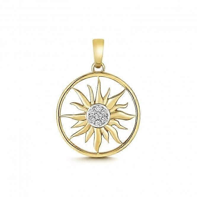 Diamond Jewellery 9ct Gold Diamond Sun Pendant PD185