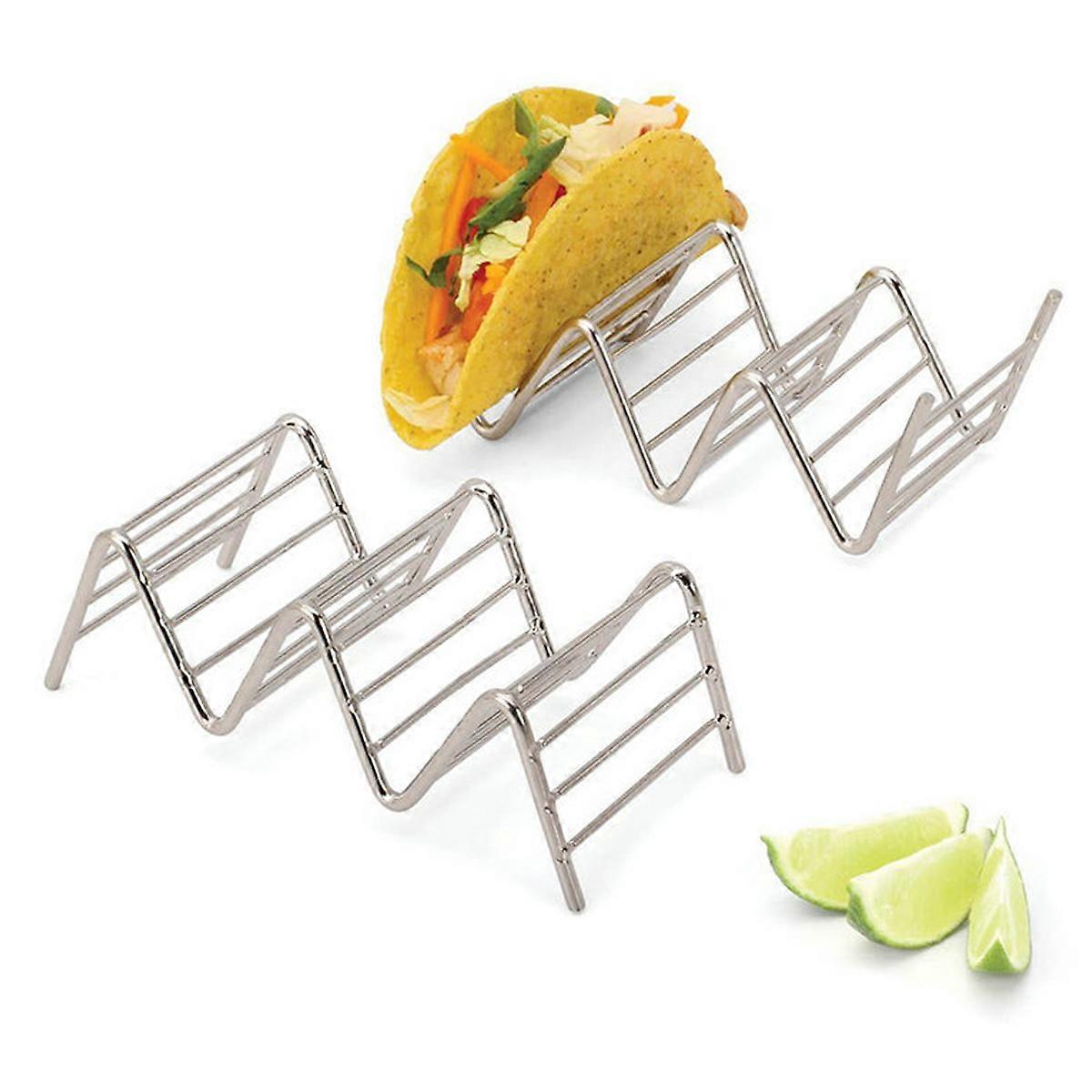 Ensemble de 2 supports empilables en acier inoxydable de qualité supérieure, chaque support peut contenir 2 ou 3 tacos durs ou mous