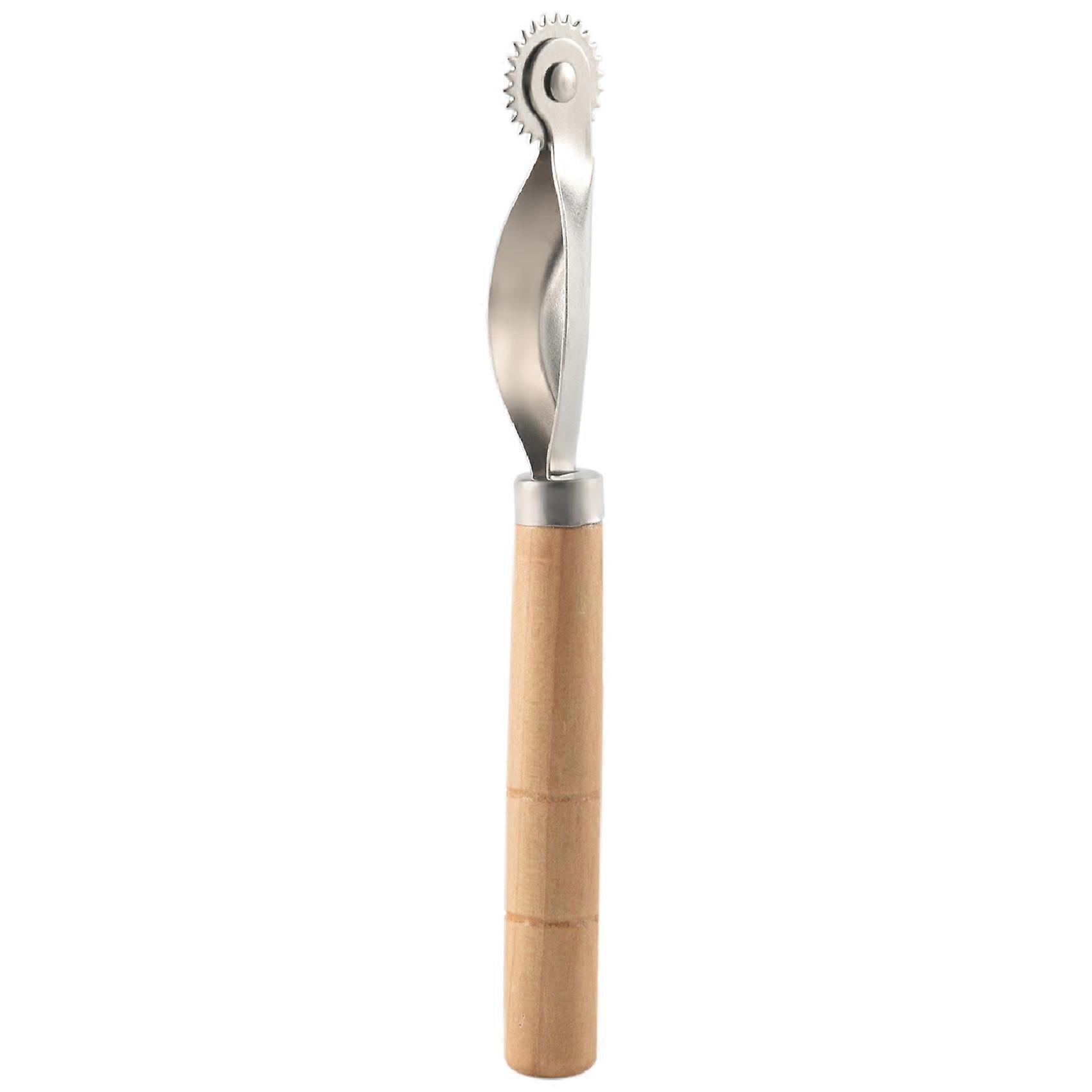 1pc Wood Handle Overneedle Wheel needle Spacing Perforating Tool
