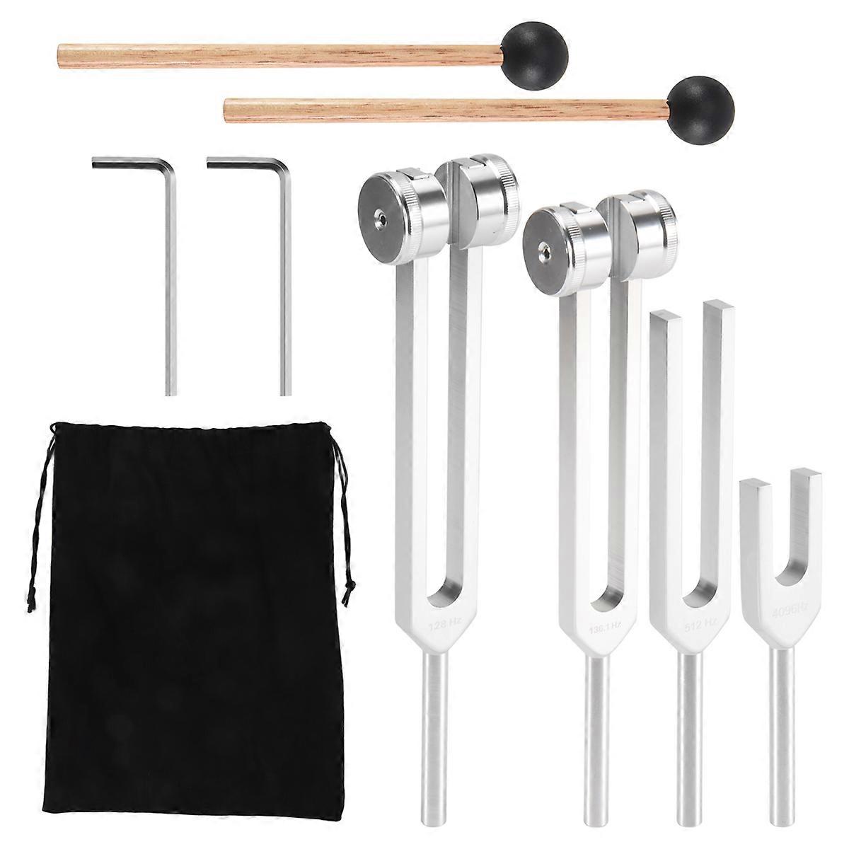 Tuning Fork Set (128Hz, 136.1Hz, 512Hz,4096Hz) for Healing Chakra Set