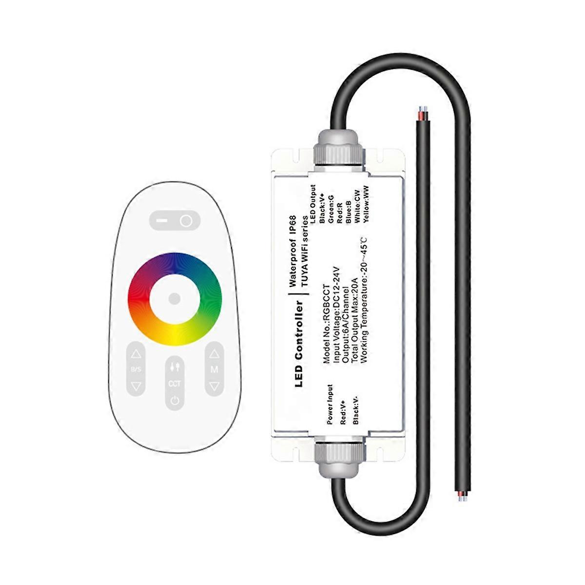 Tuya WIFI DC12V 24V LED Strip Waterproof Controller IP68 RGBCW