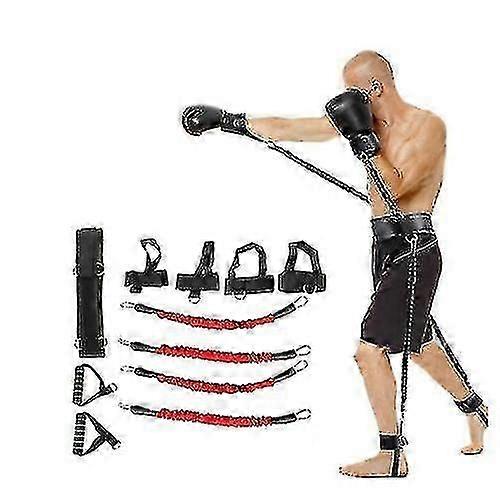 Bounce Trainer Fitness Resistance Band Boxing Suit Latex Tube Tension Rope Leg Waist Trainer-f