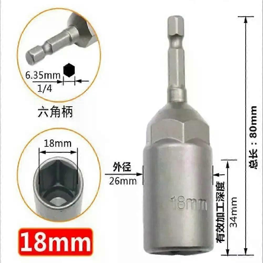 1 Pcs 80mm Length Extra Deep Bolt Nut Driver Bit 1/4 Inch Hex Shank Wrench Socket Screw Driver For Power Tool 55-19mm