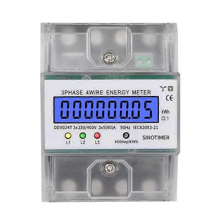 Three-Phase Electricity Meter-Backlight Display,5-100A,400V,DDS024T Transparent Shell