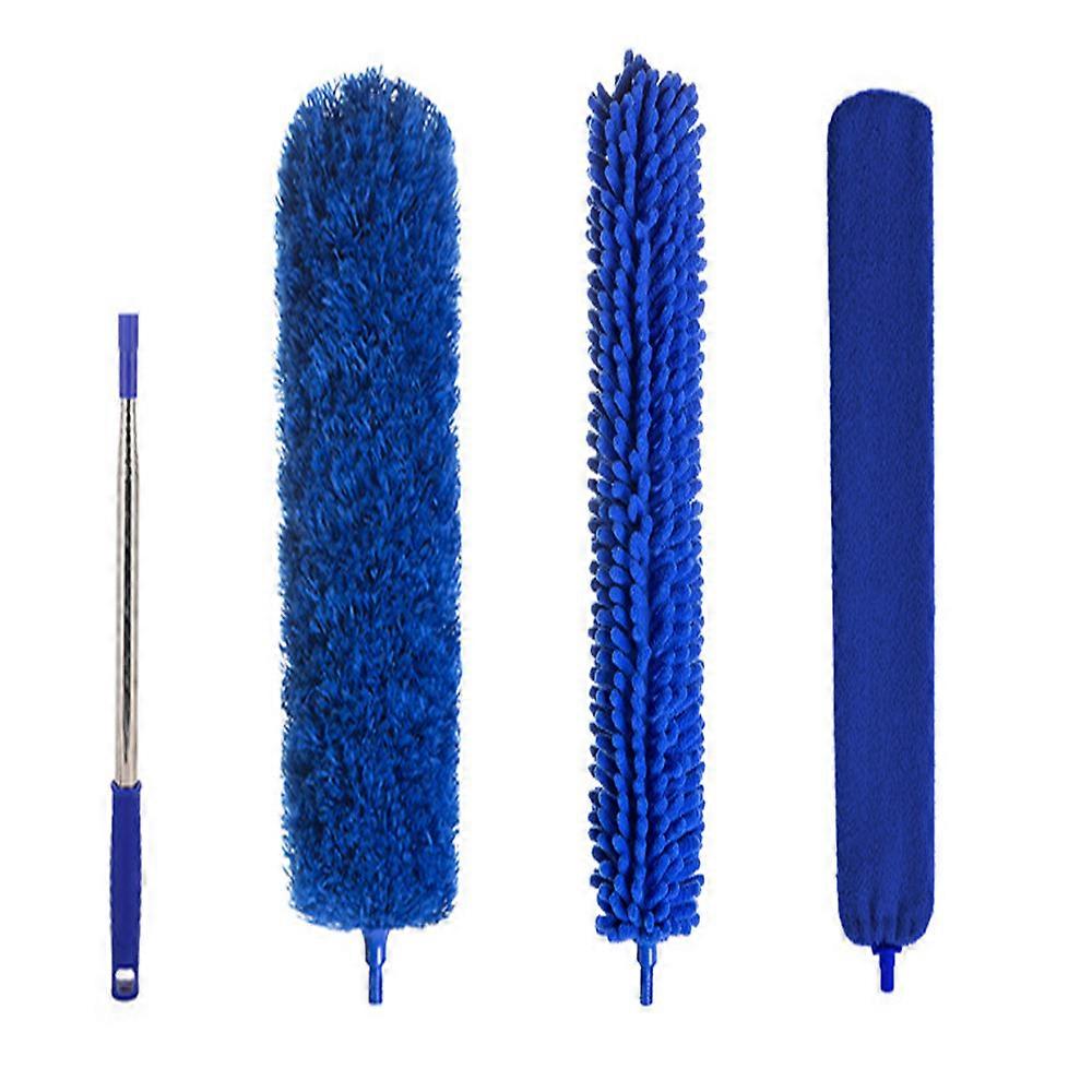 Handheld Microfiber Duster, Telescopic Extension Pole for High Ceiling Accessibility, Multi-Surface Cleaning Tool with Static Attraction, Reusable