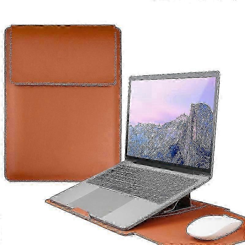13-inch PU Leather Laptop Bag with Adjustable Stand Notebook Sleeve