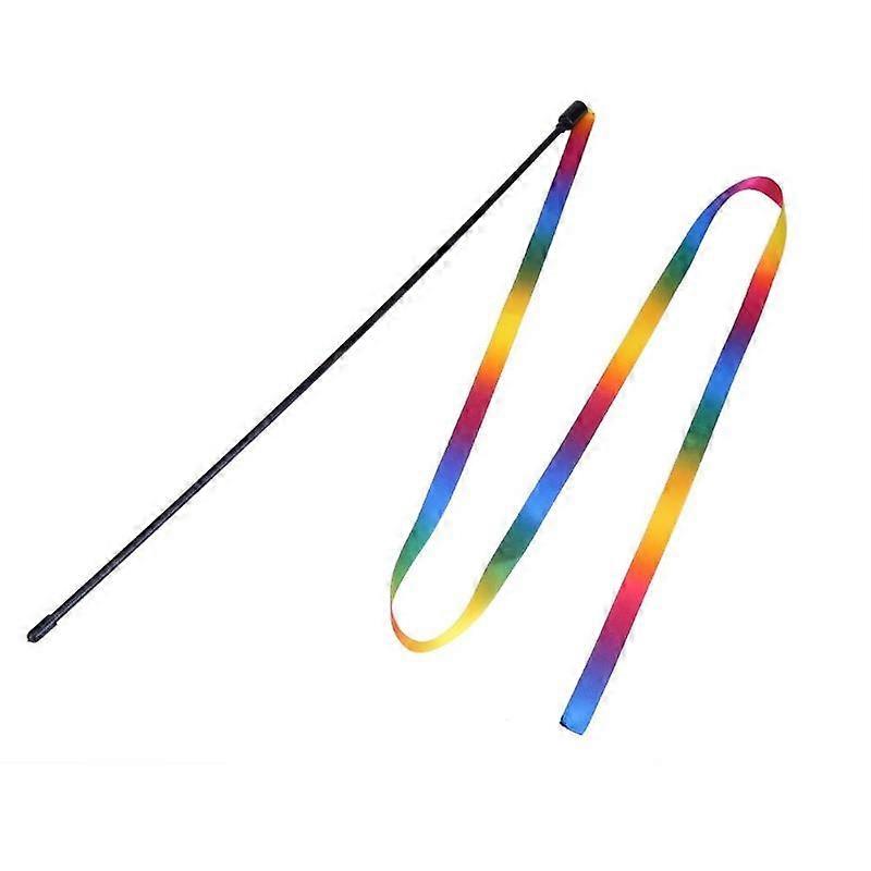 Cat Toy Rainbow Cloth Strip Funny Cat Stick