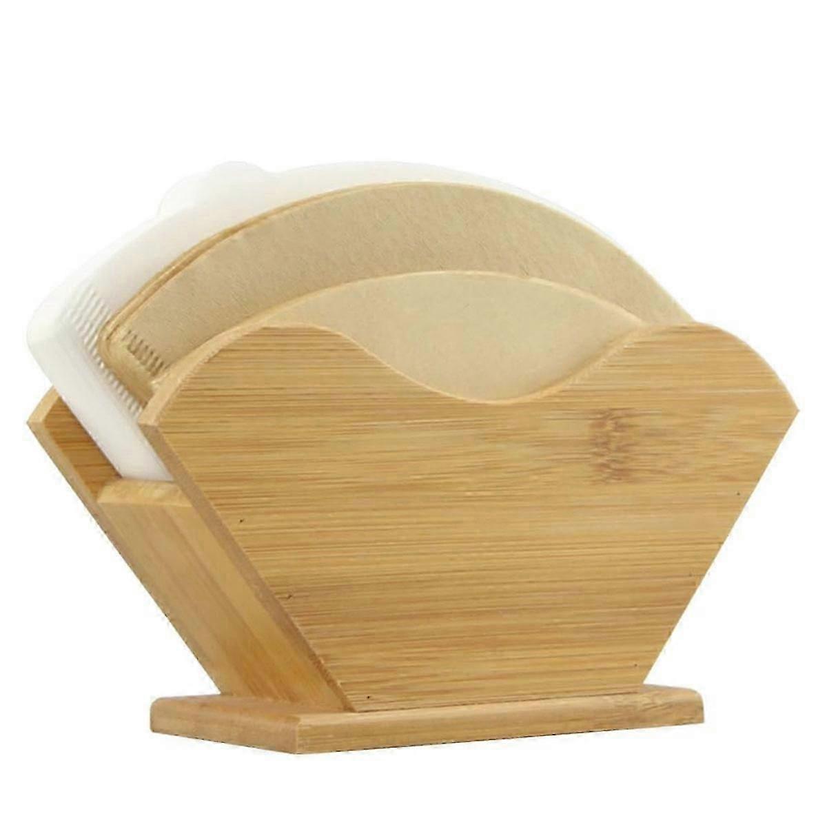 Bamboo Coffee Filter Holder Stand for Square and Cone Shaped Filters