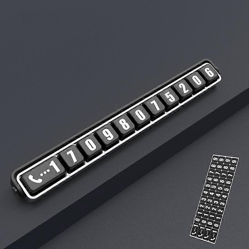 Aluminum Alloy Temporary Parking Number Plate Interior Decoration