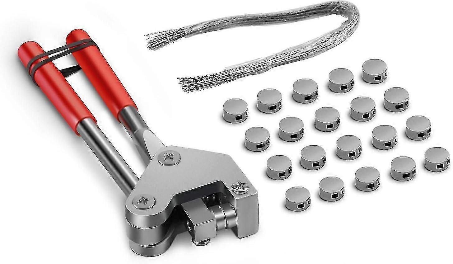 مجموعة من كماشة الختم مجموعة من كماشة الختم مجموعة من الأختام الأمنية ، مع مقبض مطلي بالبلاستيك الأحمر ، كماشة الرصاص الصلب ، 20 الأختام المستديرة ، 20 الأسلاك النحاسية