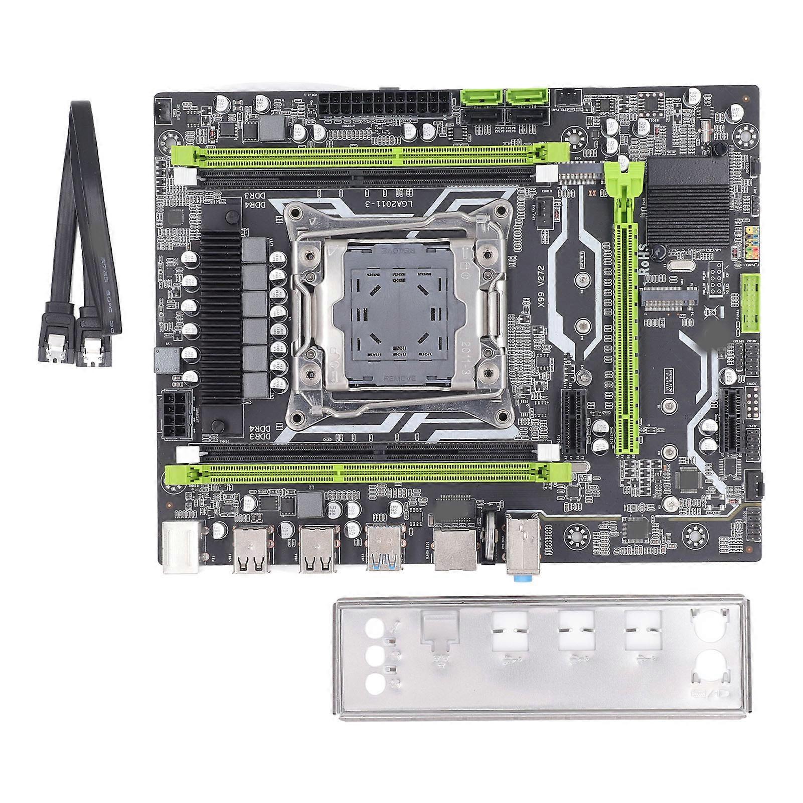 X99 V2 Computer Motherboard LGA 2011 V3V4 Computer Gaming Mainboard with 2 USB 3.0 2 SATA 3.0 Ports