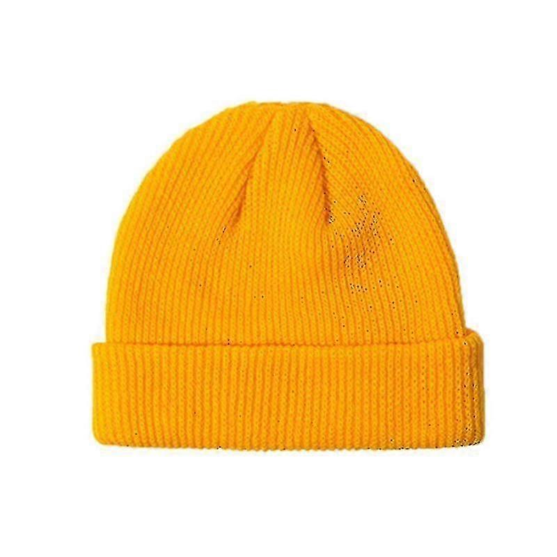 Unisex Winter Ribbed Knitted Short Melon Cap