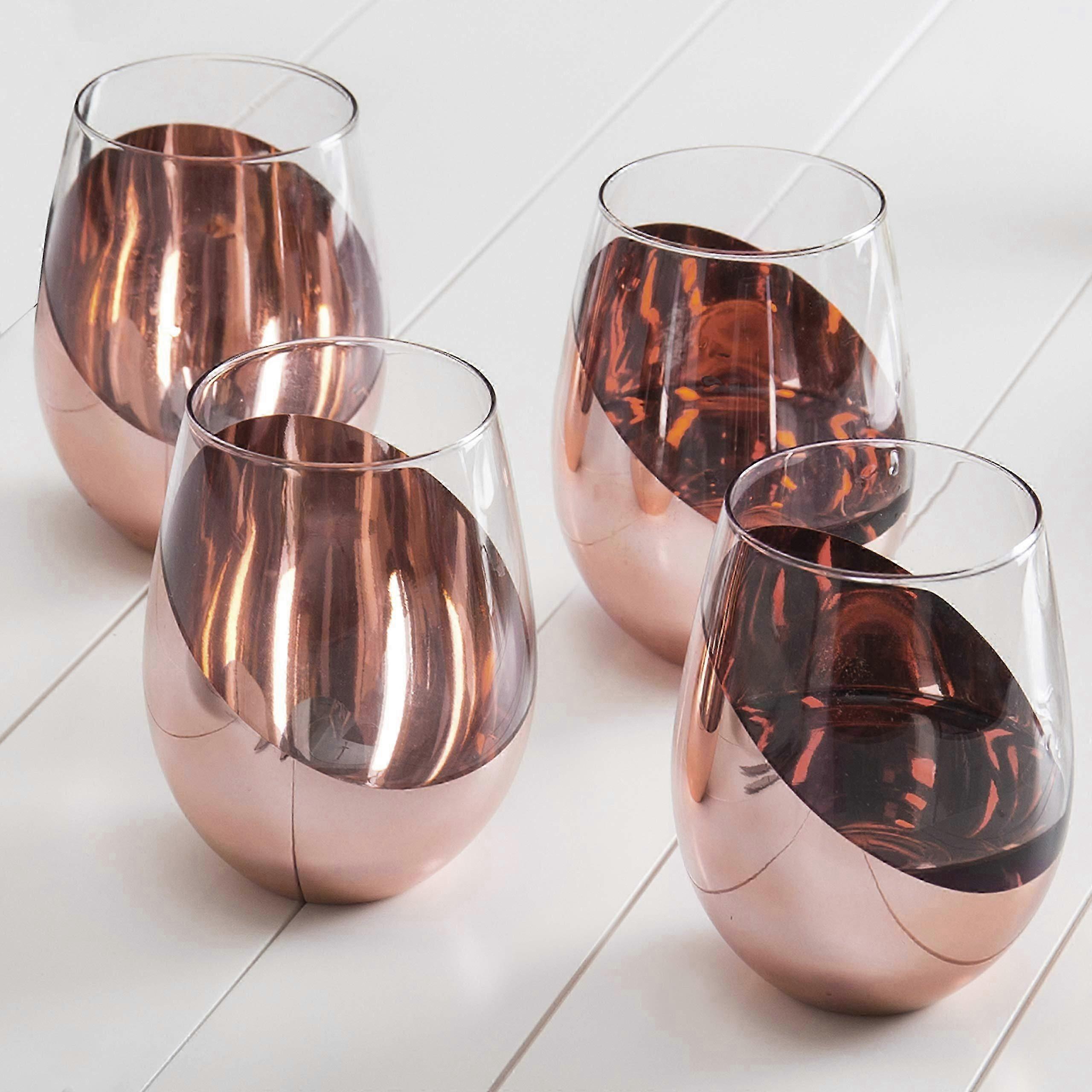 Modern Copper Axan Stealless Cup Set, Red Cup Set 4