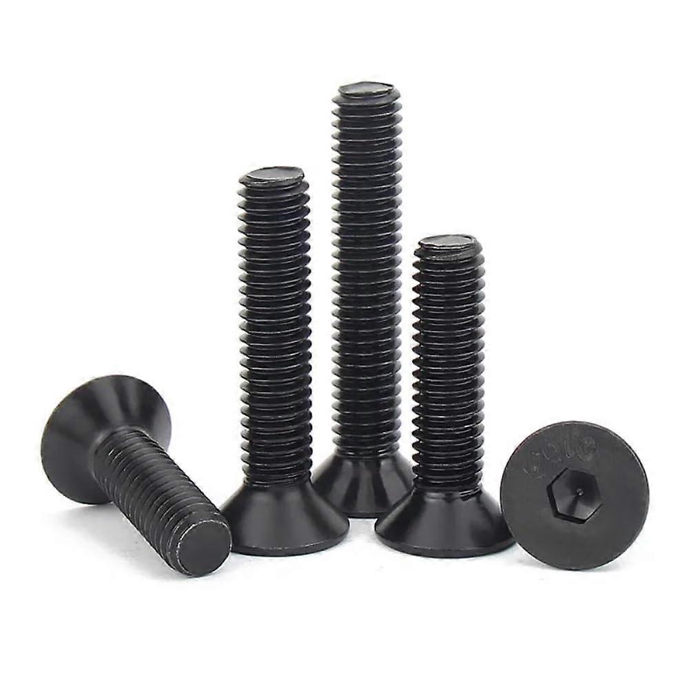 M1.6 M2 M2.5 M3 M4 M5 M6 M8 Black Stainless Steel Hex Socket Flat Countersunk Cap Screw 12mm 50pcs M1.6