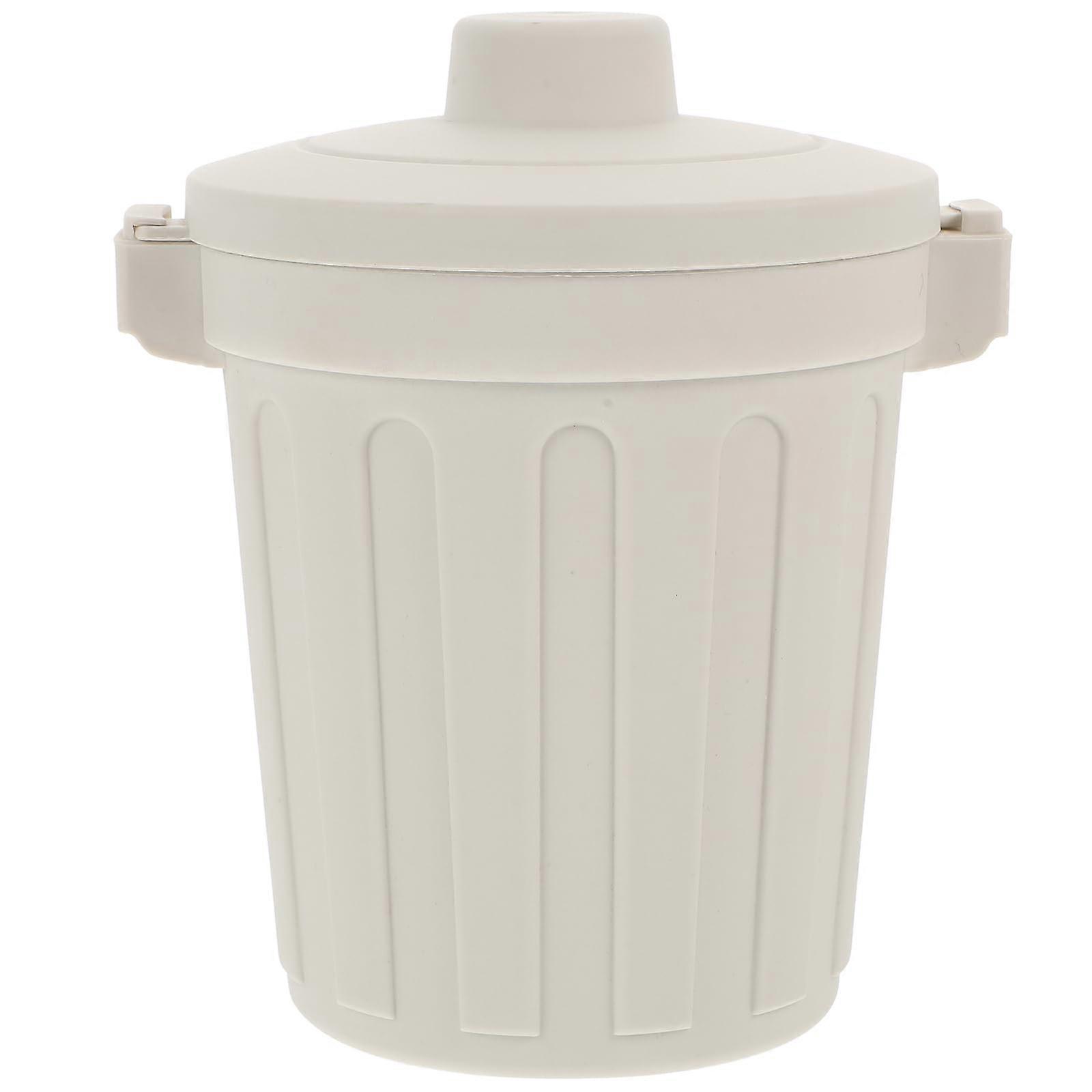 Small Trash Can Plastic Stand Trashcan Stationery Holder Plastic Container with Lid