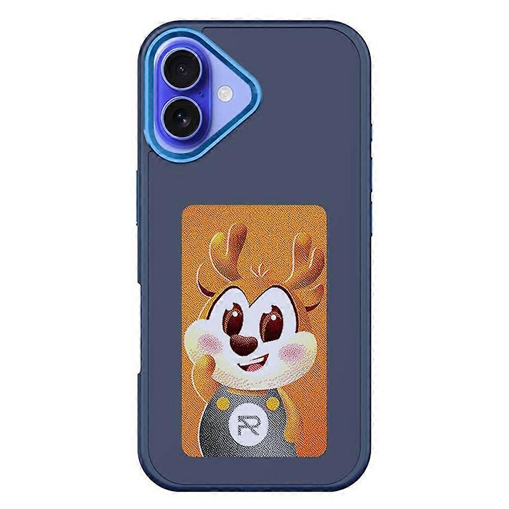 For iPhone 16 Plus E Ink Phone Cover 4-Color Display Pattern Customized Case
