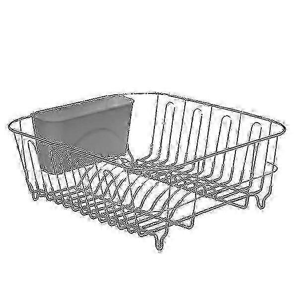 Dish Rack With Cutlery Holder Gray