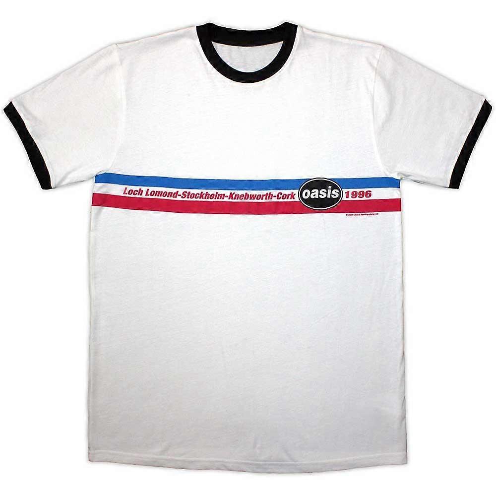Oasis Unisex Adult 1996 Tour Horizontal Stripe Ringer T-Shirt