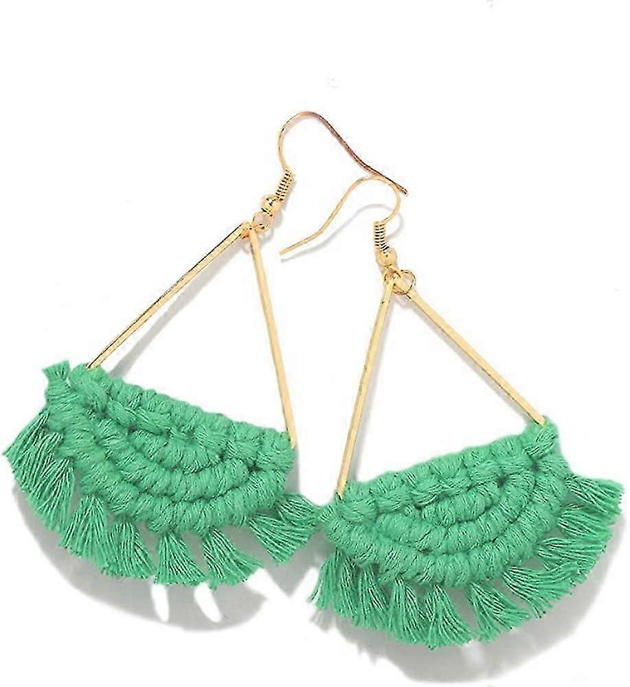 Bohemian Handmade Fringe Tassel Dangle Drop Statement Earrings for Women