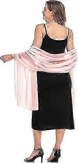 Châle de soirée rose pâle et écharpe en mousseline de soie élégant foulard en soie douce foulard de mariage pour femmes
