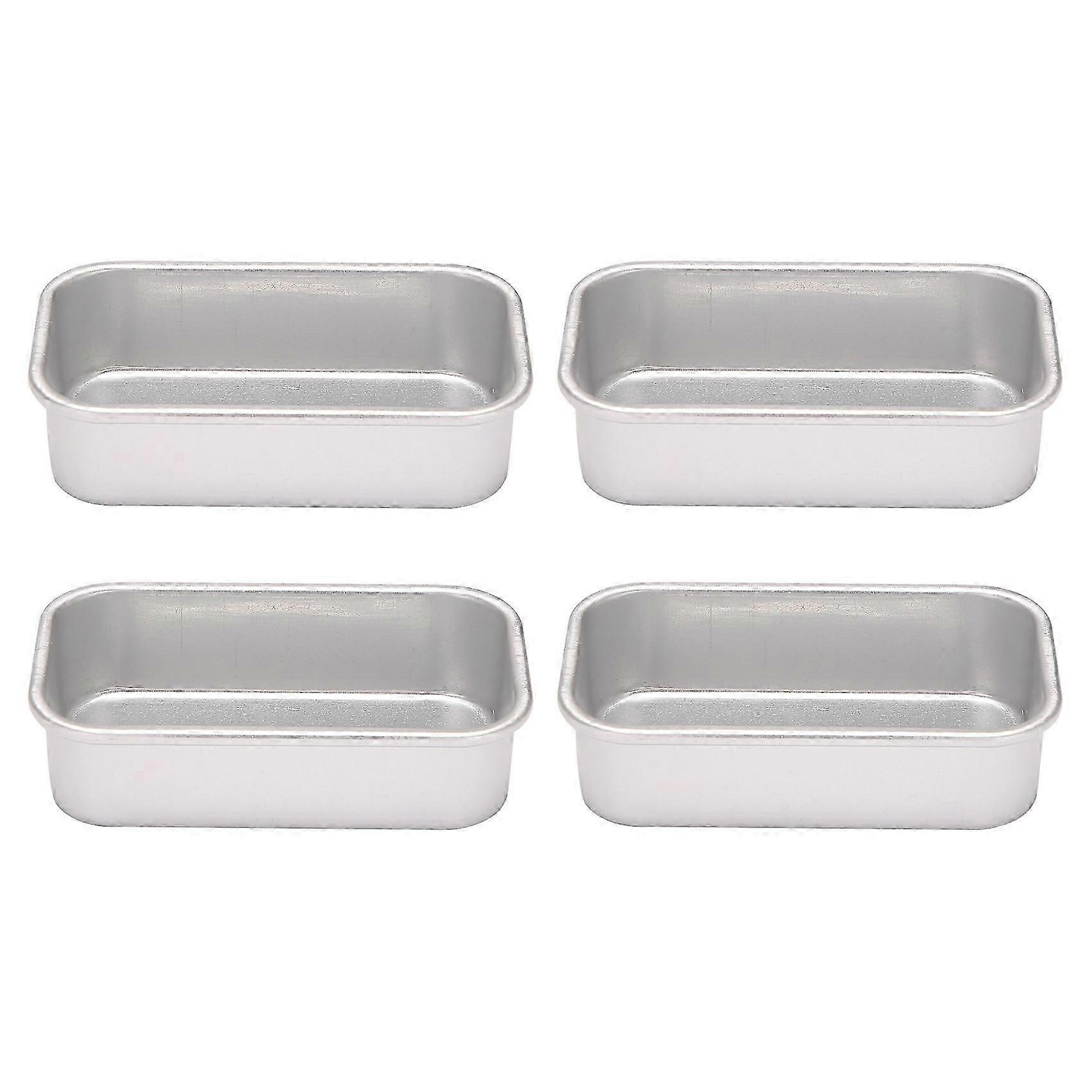 4Pcs Aluminum Alloy Loaf Tin Rectangular Non-Stick Bread Mould Bread Loaf Pans Baking Tools Kitchen