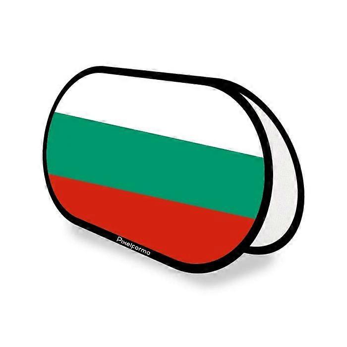 Oval Flag - Bulgaria - 70 x 120 cm - Polyester - Double-sided Print - Retractable Foldable