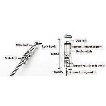 4 Digital Universal Lock Usb Laptop Security Cable Lock For Computer