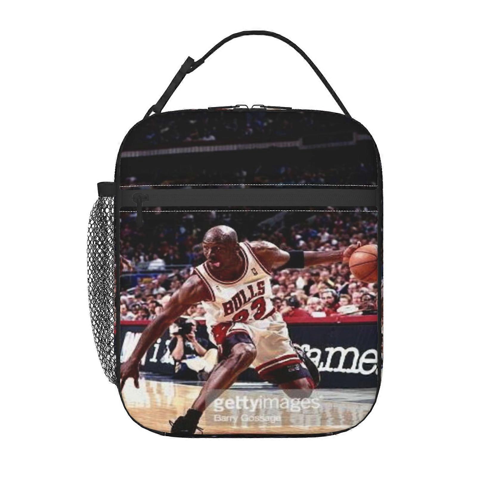 k108 Michael Jordan Lunch Boxes Large Thermal Tote with Shoulder Strap, Leakproof Food Container for Work Picnic Beach (26x20x12cm) o108