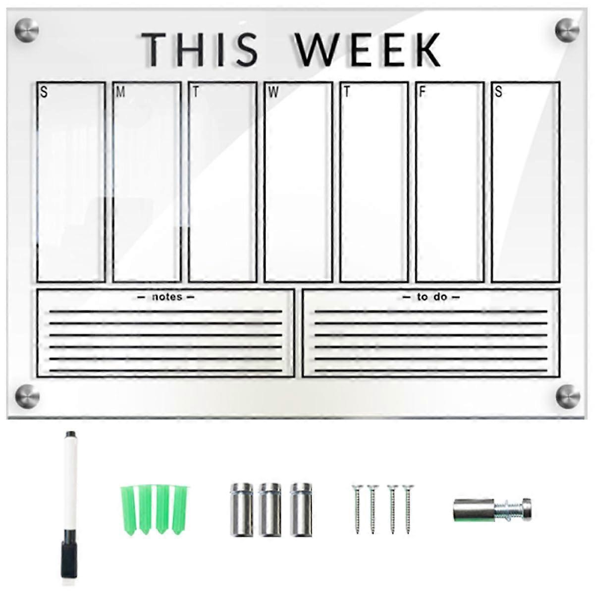 Acrylic Calendar Dry Erase Boards Light Hanging Double Sided Memo Board Sign Wall Hanging