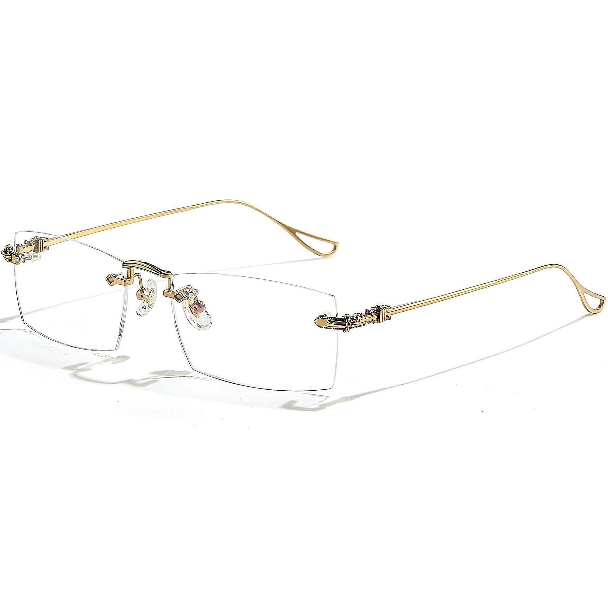 Pure Titanium Rimless Glasses Frame for Men Rectangle Optical Frameless Eyeglasses Frames Eyewear YJ2201 Ref: 5989