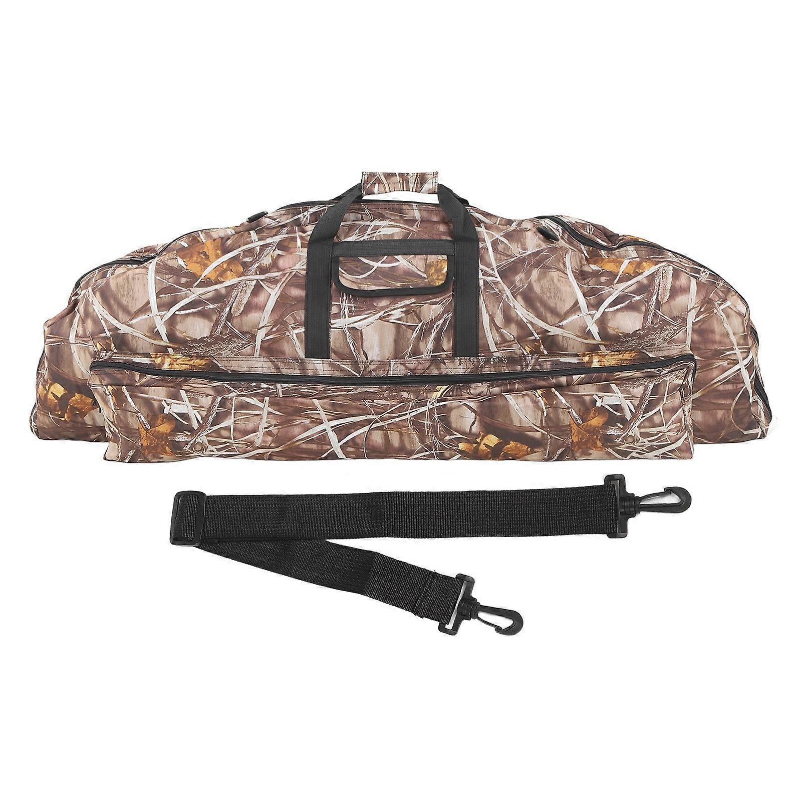 Canvas Compound Bow Bag, Large Capacity, Comfortable Handle, Portable, with Arrow Pocket, for Outdoor, 115cm, Camouflage