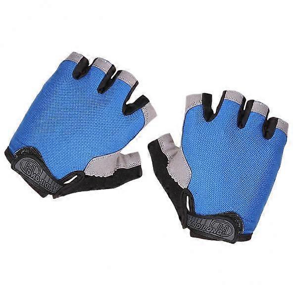 כפפות רכיבה על אופניים בחצי אצבע להרפתקאות בחוץ - כחול, מידה L
