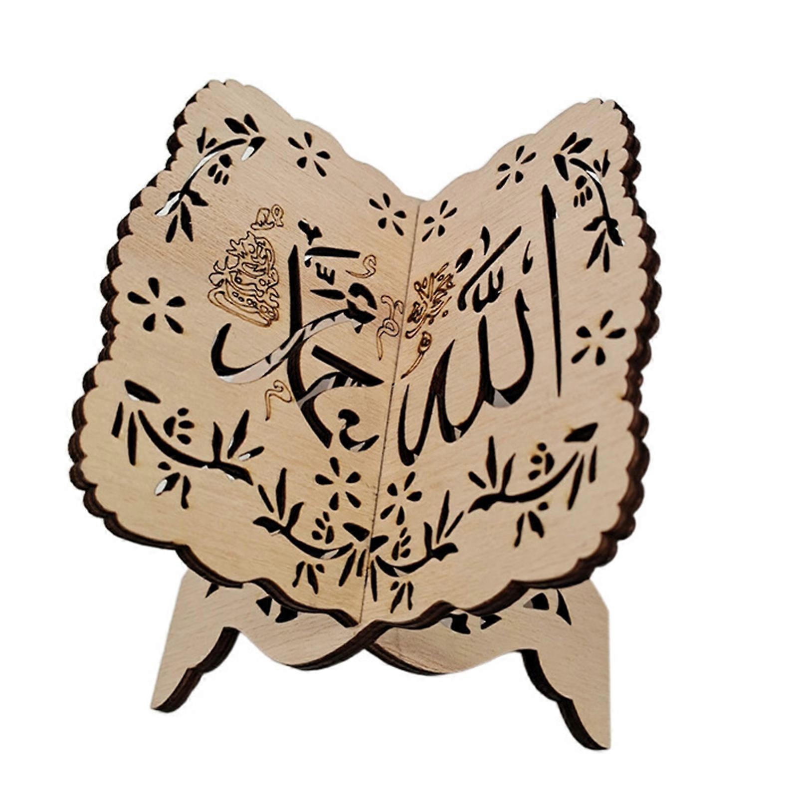Standing Prayer Book Holder Wood Crafts Decorative Toy for Kids&Adults Trick Toy with Carved Pattern Unique Gift