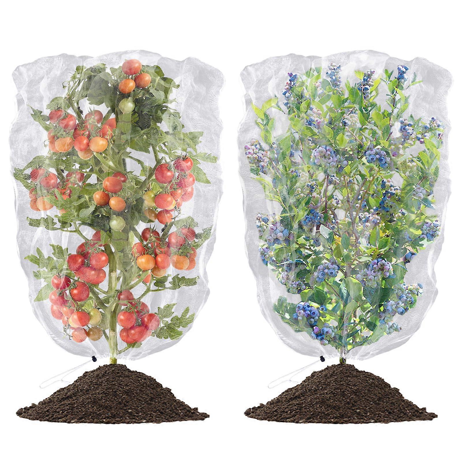2 Pieces Fruit Protection Bags with Drawstring, Garden Netting, Plant Covers (10 x 10 m)