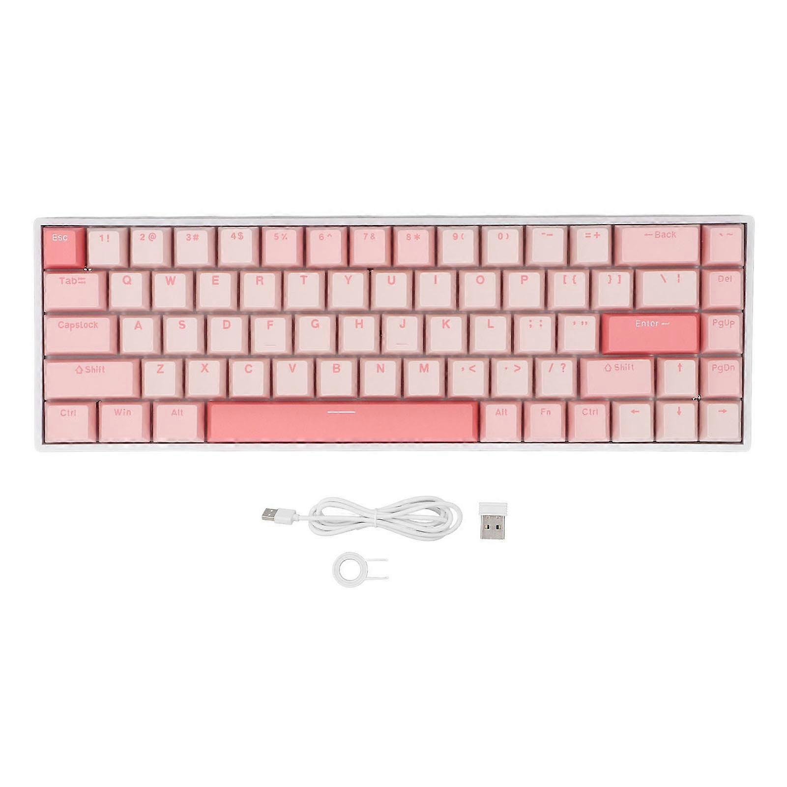 68 Keys 60% Mechanical Keyboard Wireless Bluetooth 3.0 RGB Backlit Gaming Keyboard