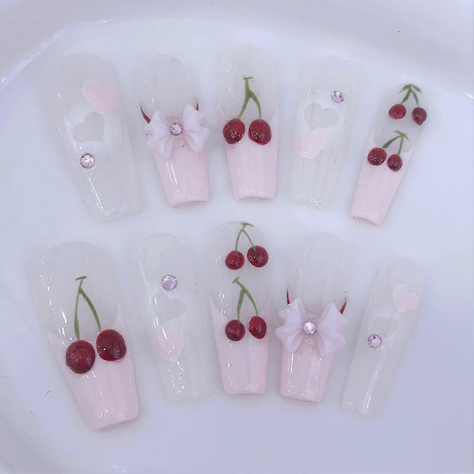 Clear False Nails with French Tip Printed with Natural and Smooth Edge Nails for Shopping Traveling Dating 2025