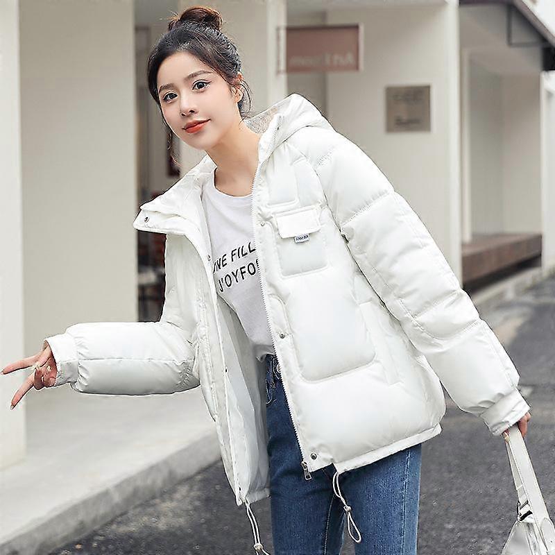 Autumn and Winter Women's Solid Color Hooded Loose Casual Thickening Windproof Warm Women's Jacket 11 Colors