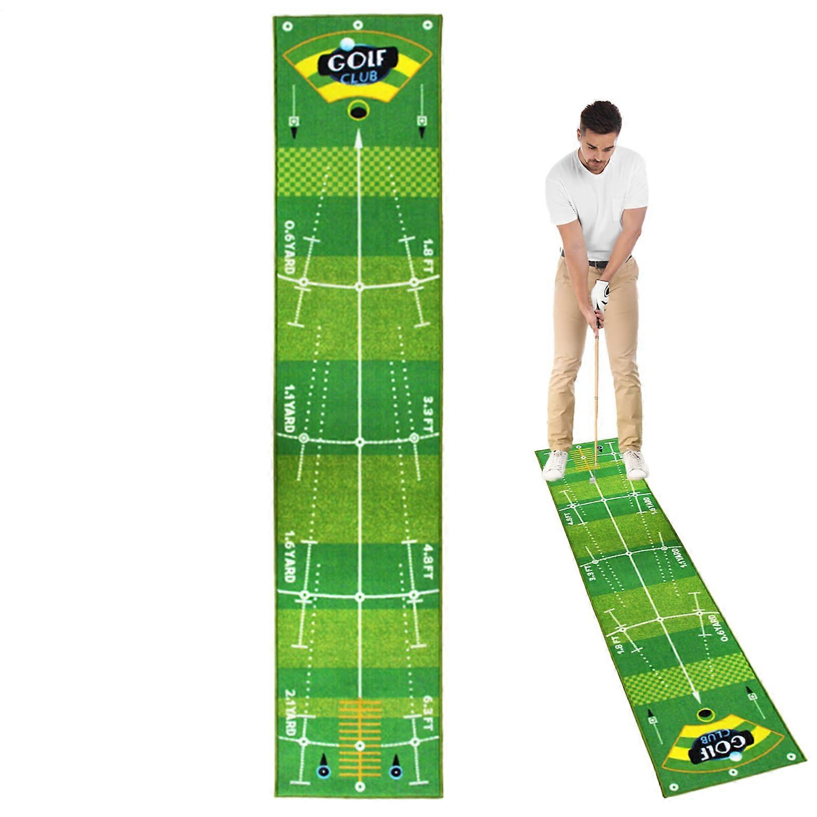 GolfPuttingTraining mat, 0.5 x 2.4 m, green golf mat – portable pad with nonslip underside for indoors, outdoors, home, backyard