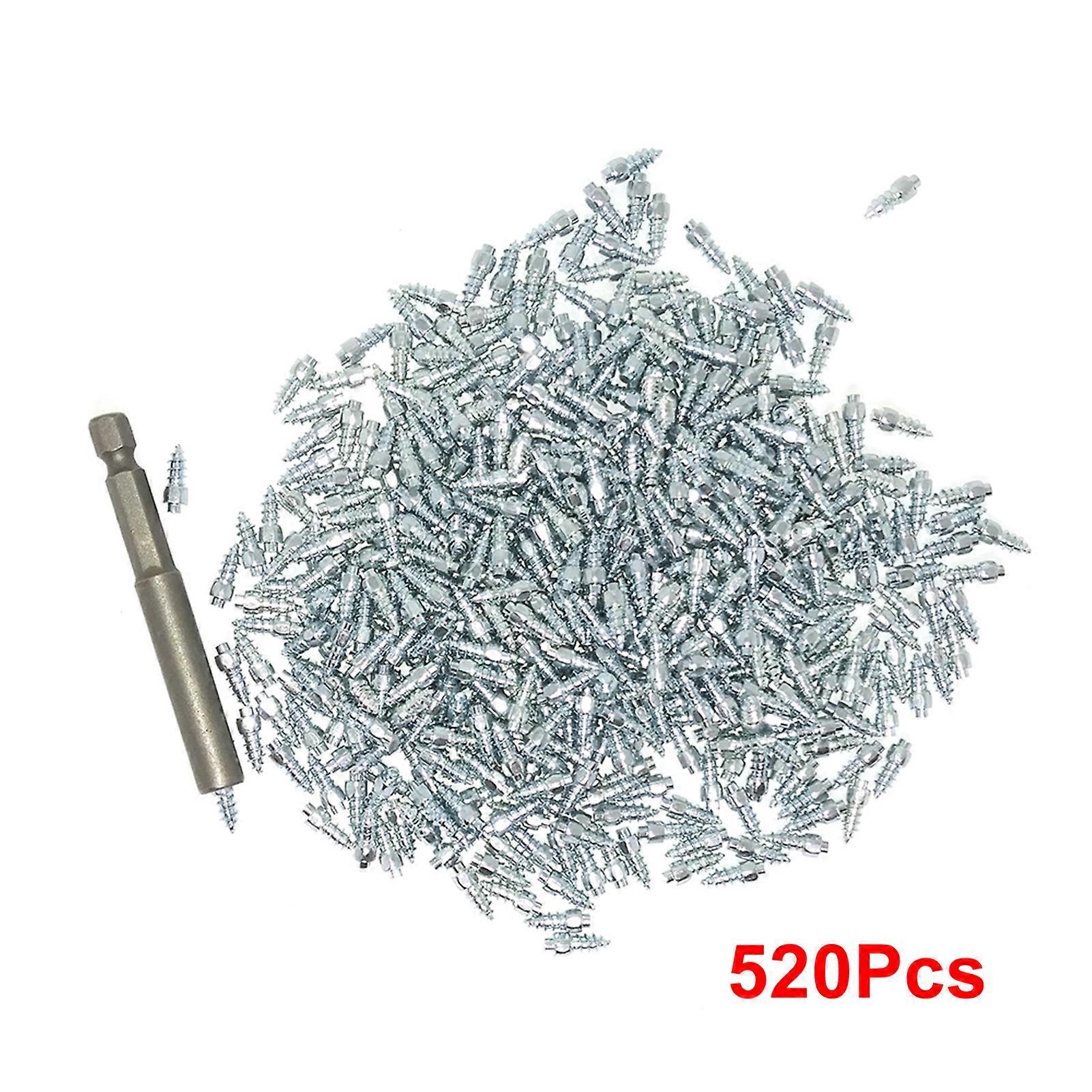 520Pcs Car Tires Studs Screw Snow Tire Studs Spikes Wheel Tyres Snow Chains Studs for Car Motorcycle Tires Winter Universal