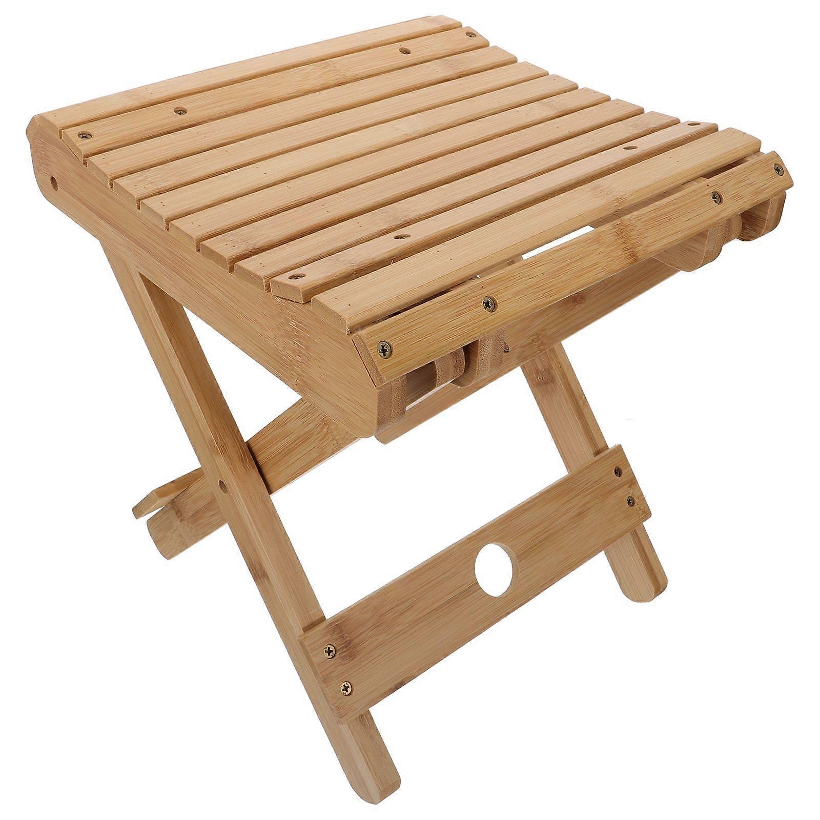 Collapsible Bamboo Stool Outdoor Fishing Stool Practical Camping Stool