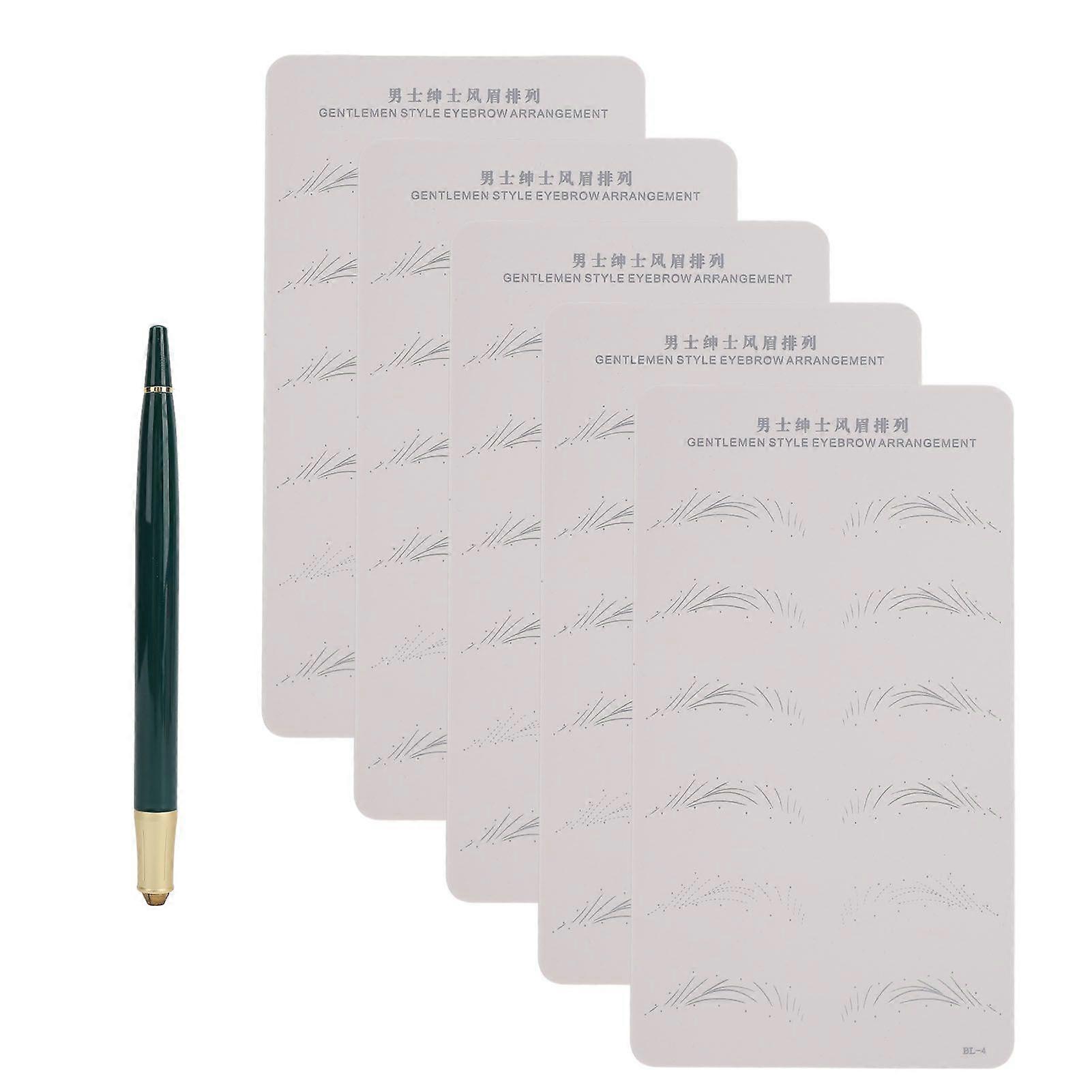 2025 Latest Model 5Pcs Double Sided Microblading Practice Skin Soft Silicone E...