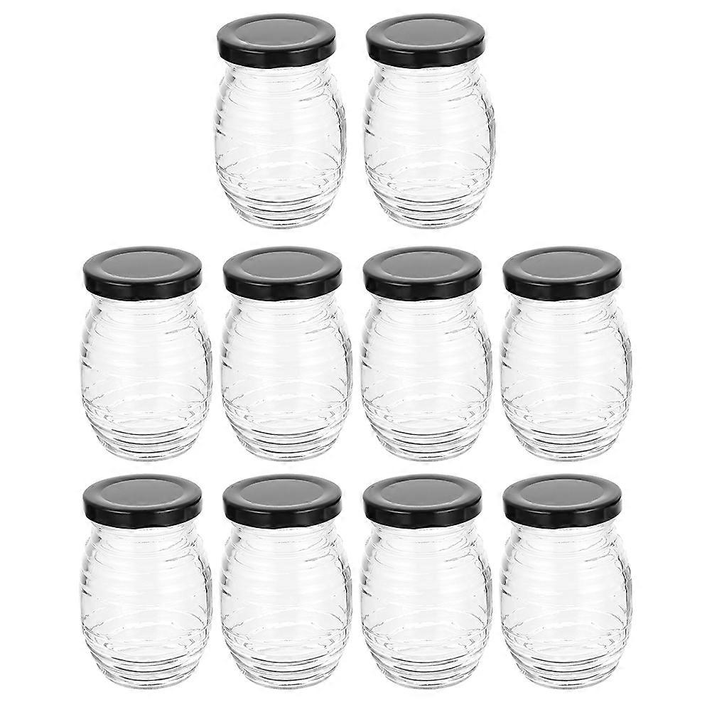 10pcs Transparent Honey Storage Jars with Lids for Storage Use Reusable Sealed Glass Bottle 50ml