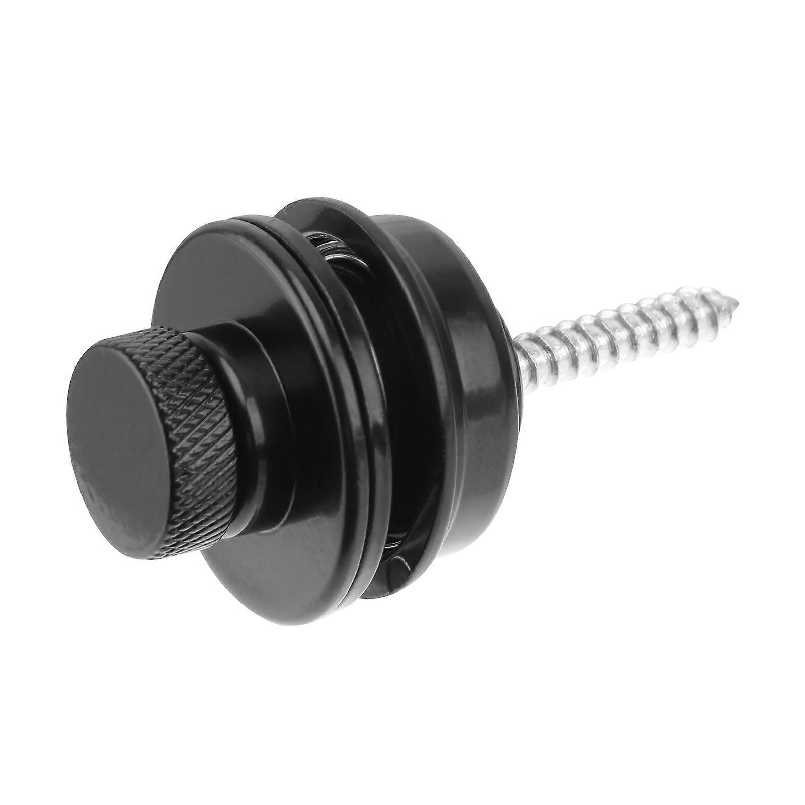 Guitar Strap Lock Buckle Skid Resistant Secure Attachment for Electric & Acoustic Instruments, Easy Installation, Black