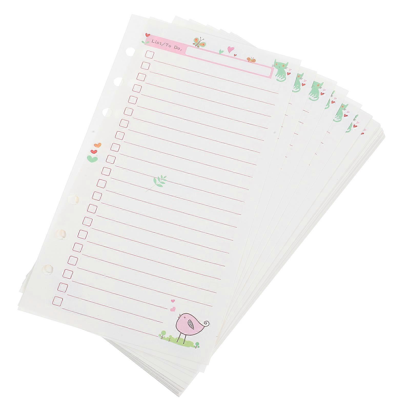 Loose-Leaf Filler Paper Notepad Refill Six-Hole Design Home Use A6 1Pack Note-Taking